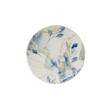 Juego de vajilla de 24 piezas, blanco/azul, porcelana