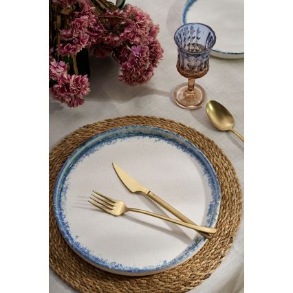 Juego de vajilla de 24 piezas blanco/azul/porcelana