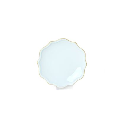 Juego de vajilla de 24 piezas blanco/dorado/gres