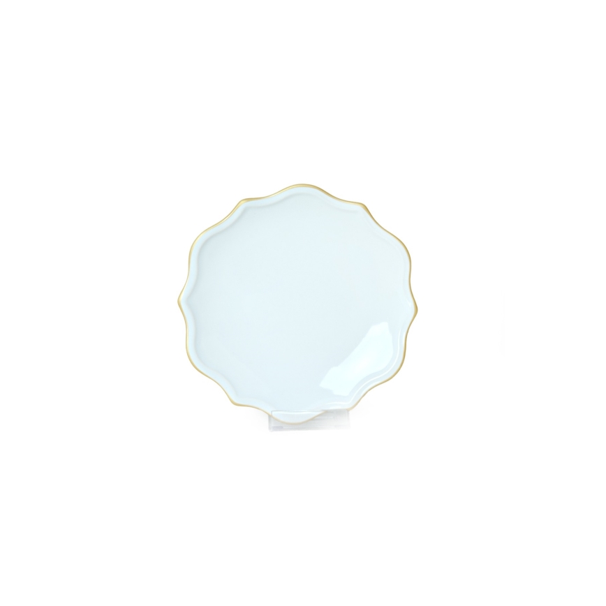 Juego de vajilla de 24 piezas blanco/dorado/gres