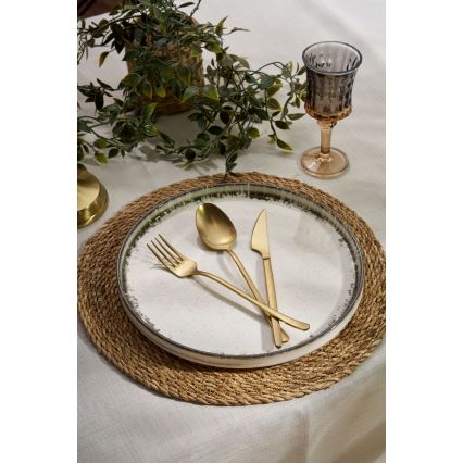 Juego de vajilla de 24 piezas blanco/marrón/porcelana