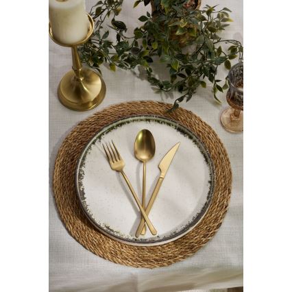 Juego de vajilla de 24 piezas blanco/marrón/porcelana