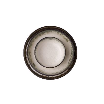 Juego de vajilla de 24 piezas blanco/marrón/porcelana