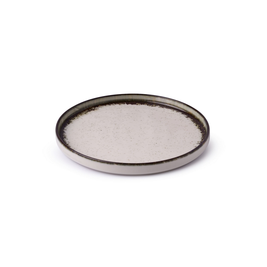 Juego de vajilla de 24 piezas blanco/marrón/porcelana