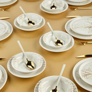 Juego de vajilla de 24 piezas blanco/naranja/cerámica