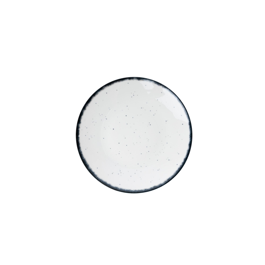 Juego de vajilla de 24 piezas blanco/negro/porcelana