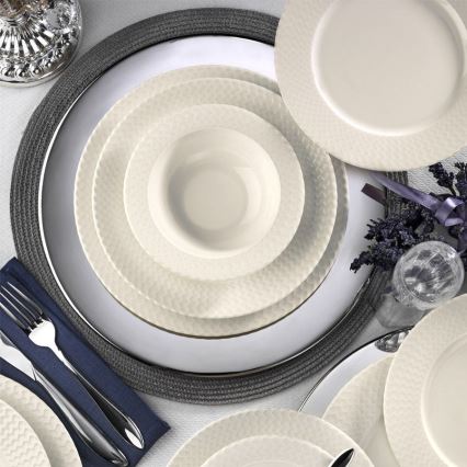 Juego de vajilla de 24 piezas blanco/porcelana