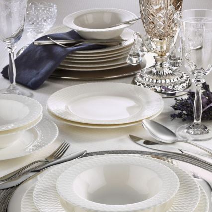 Juego de vajilla de 24 piezas blanco/porcelana