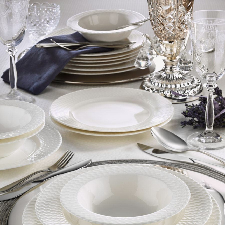 Juego de vajilla de 24 piezas blanco/porcelana