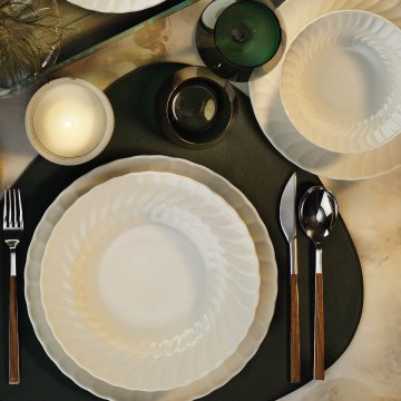 Juego de vajilla de 24 piezas blanco/porcelana