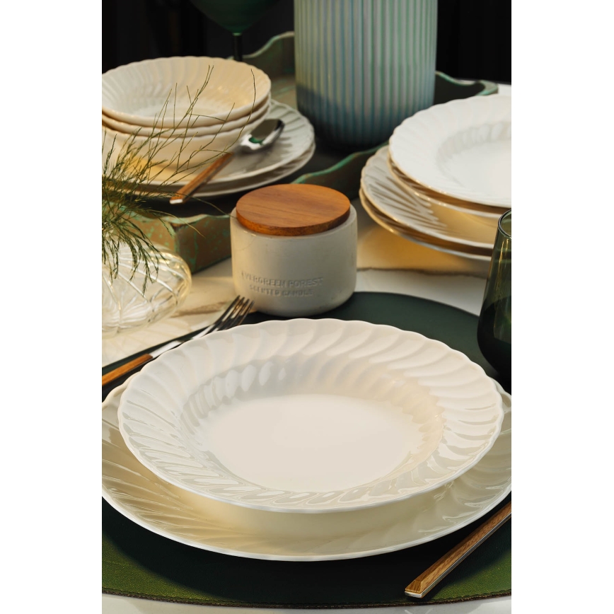 Juego de vajilla de 24 piezas blanco/porcelana