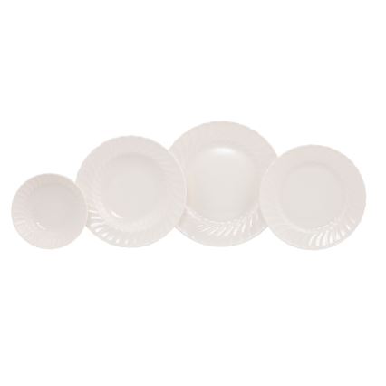 Juego de vajilla de 24 piezas blanco/porcelana