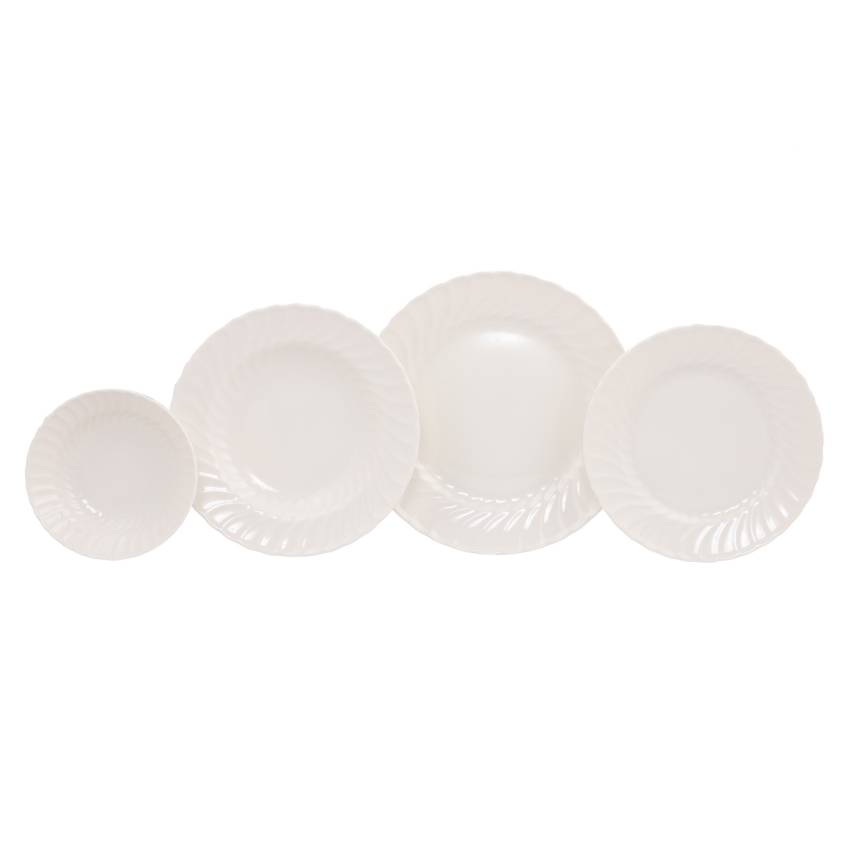 Juego de vajilla de 24 piezas blanco/porcelana