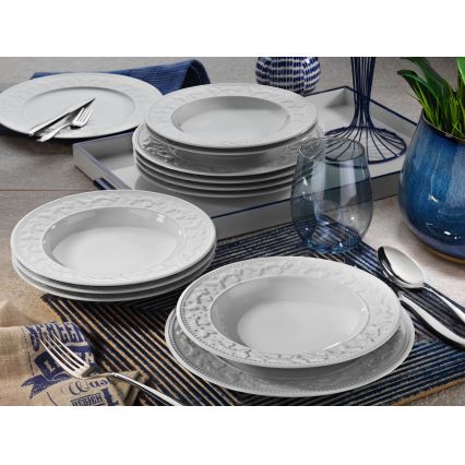 Juego de vajilla de 24 piezas, blanco/porcelana