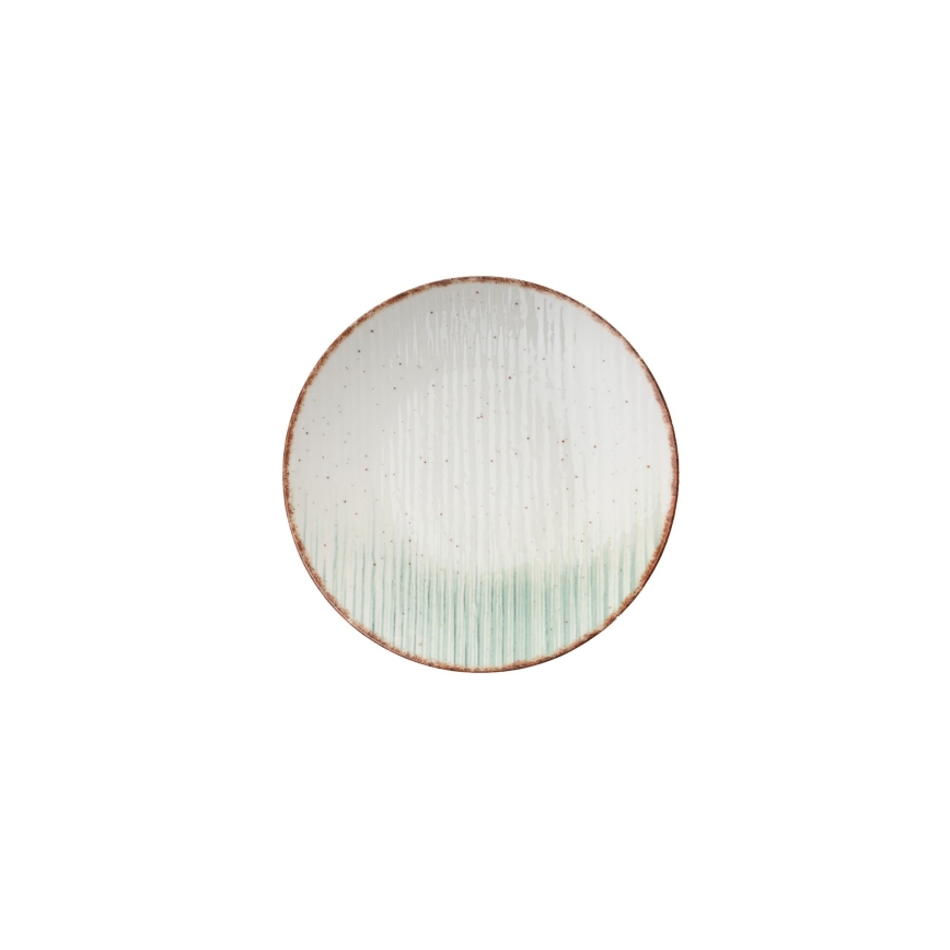 Juego de vajilla de 24 piezas blanco/verde/porcelana