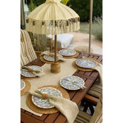 Juego de vajilla de 24 piezas en porcelana blanca y azul