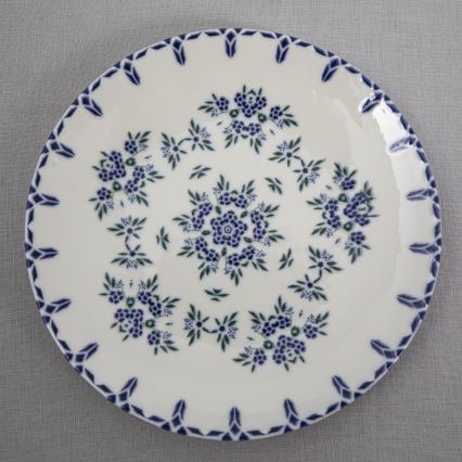 Juego de vajilla de 24 piezas en porcelana, blanco y azul