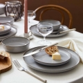 Juego de vajilla de 24 piezas gris/porcelana