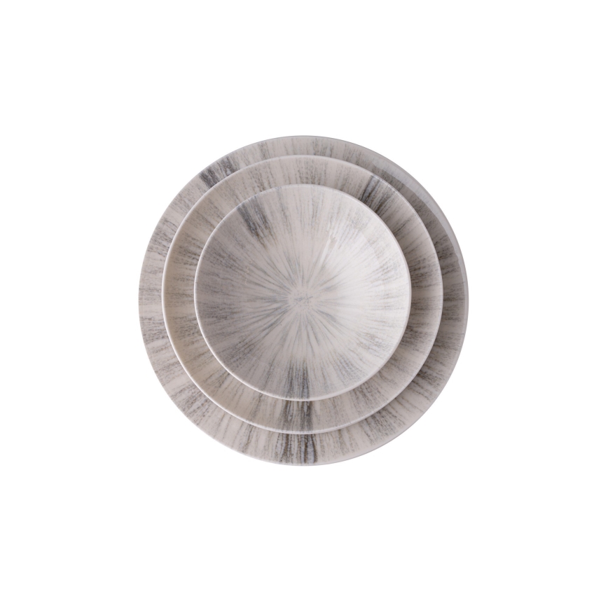 Juego de vajilla de 24 piezas gris/porcelana