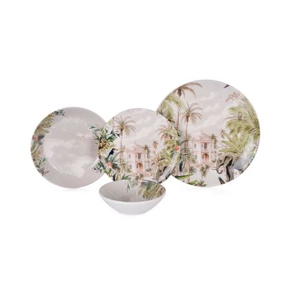 Juego de vajilla de 24 piezas, multicolor/cerámica