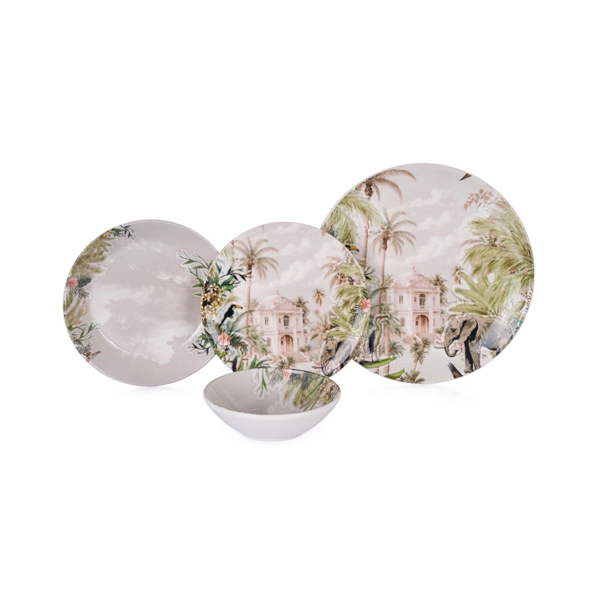 Juego de vajilla de 24 piezas, multicolor/cerámica