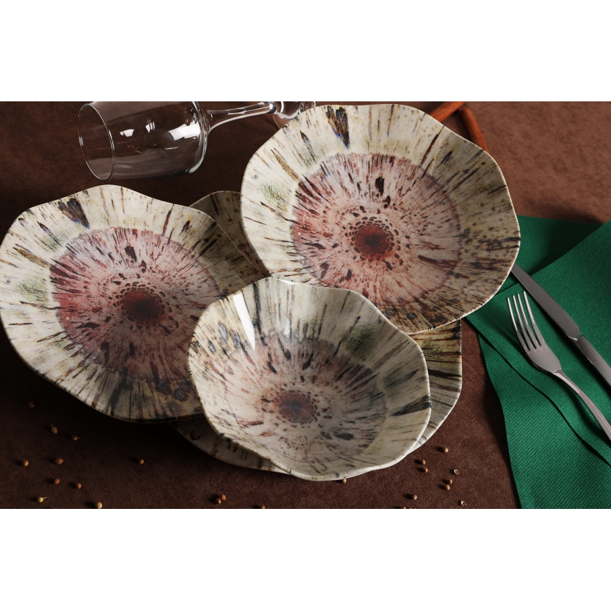 Juego de vajilla de 24 piezas multicolor/porcelana