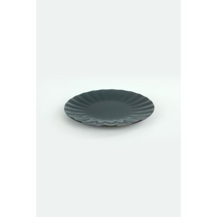 Juego de vajilla de 24 piezas, negro/gres