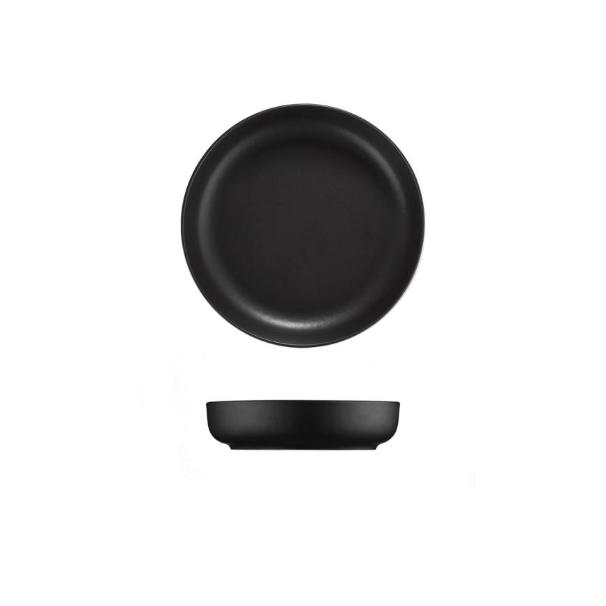 Juego de vajilla de 24 piezas, negro/porcelana