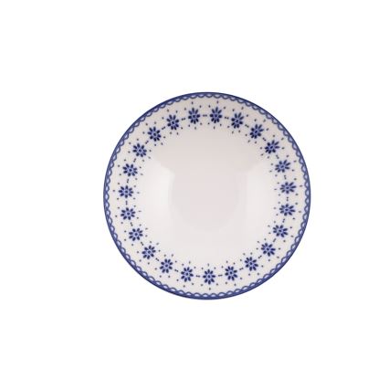 Juego de vajilla de 24 piezas, porcelana blanca/azul