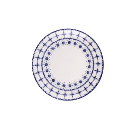 Juego de vajilla de 24 piezas, porcelana blanca/azul