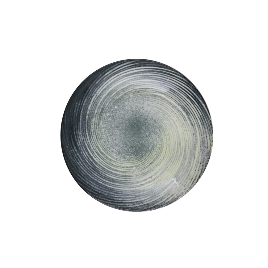 Juego de vajilla de 24 piezas, verde/negro, porcelana