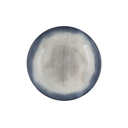 Juego de vajilla de 26 piezas, azul/marrón, de porcelana