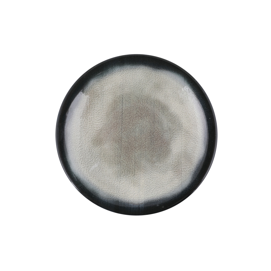 Juego de vajilla de 26 piezas, azul/marrón, de porcelana