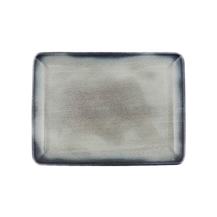 Juego de vajilla de 26 piezas, azul/marrón, de porcelana