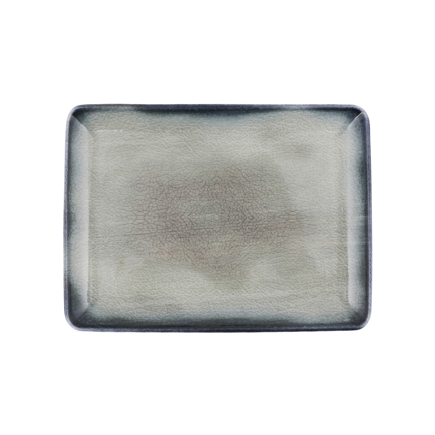 Juego de vajilla de 26 piezas, azul/marrón, de porcelana