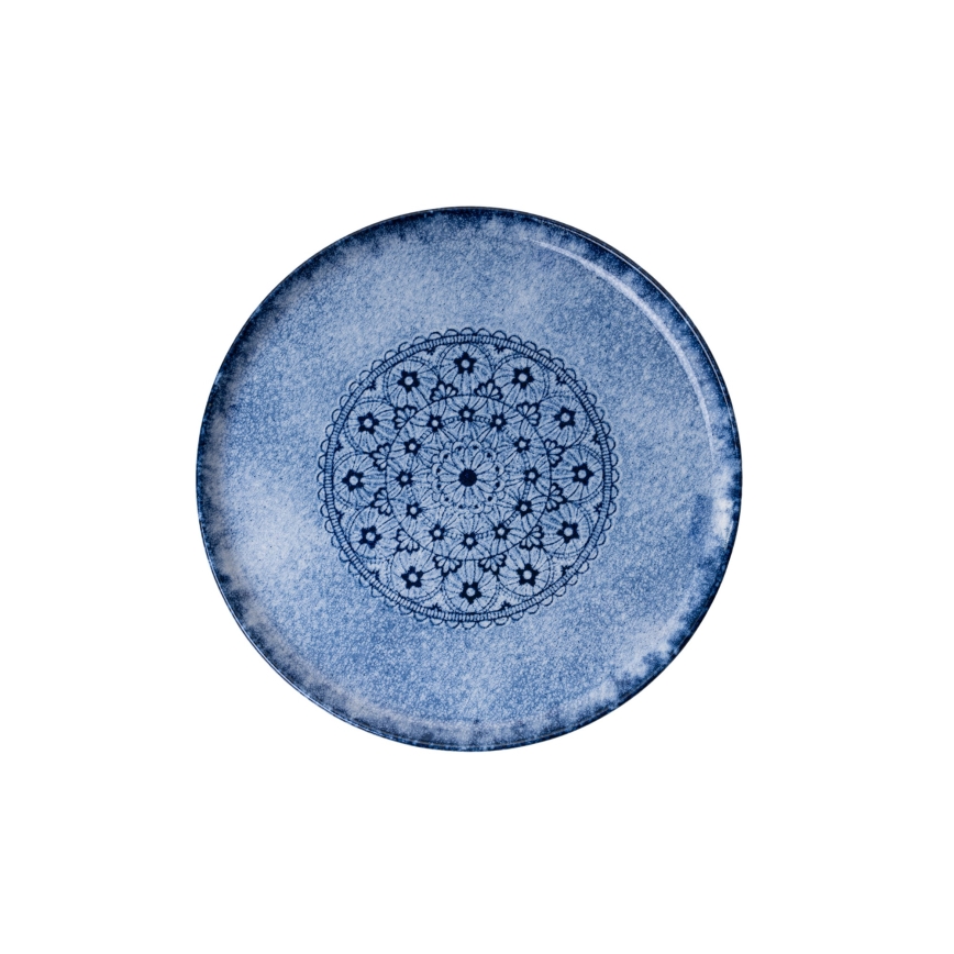 Juego de vajilla de 27 piezas, azul/porcelana