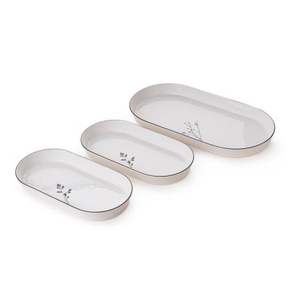 Juego de vajilla de 27 piezas blanco/negro/porcelana