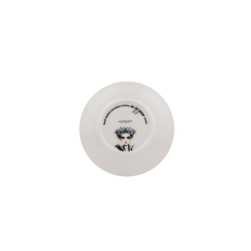 Juego de vajilla de 4 piezas negro/blanco/porcelana