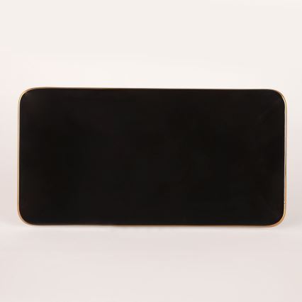 Juego de vajilla de 44 piezas, negro/dorado, en loza