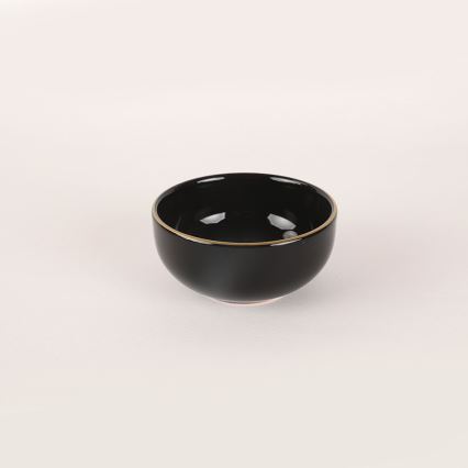 Juego de vajilla de 44 piezas, negro/dorado, en loza