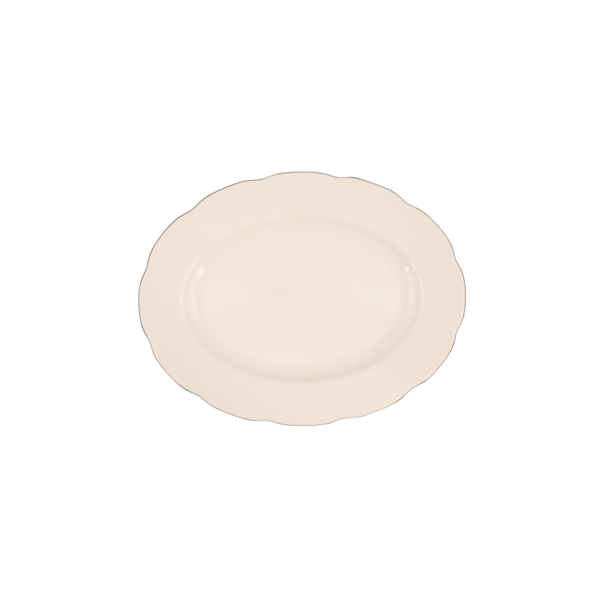 Juego de vajilla de 83 piezas, porcelana, blanco/cobre