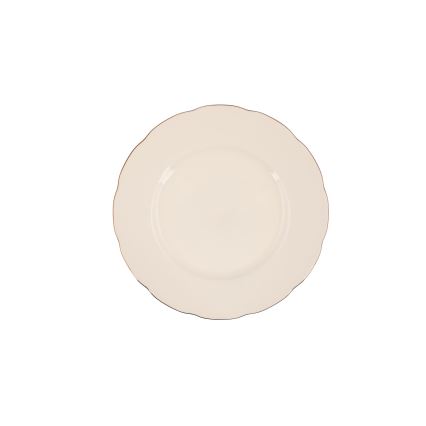 Juego de vajilla de 83 piezas, porcelana, blanco/cobre