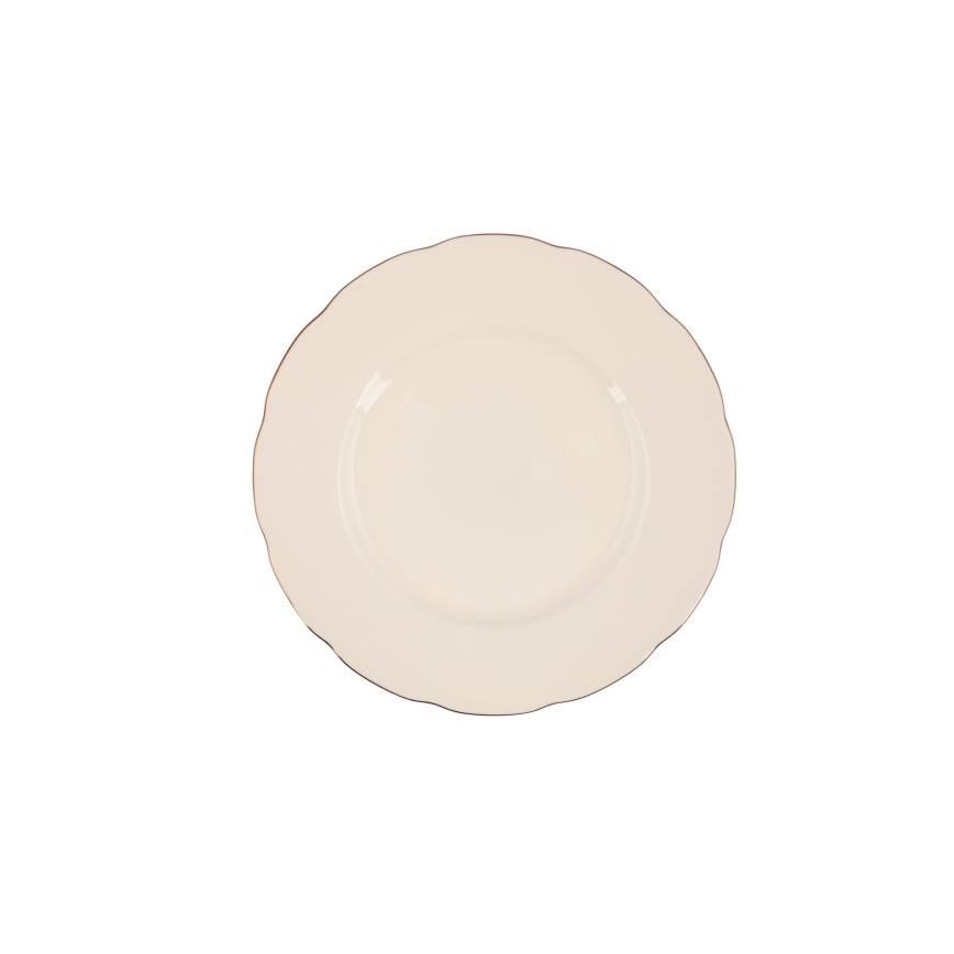 Juego de vajilla de 83 piezas, porcelana, blanco/cobre