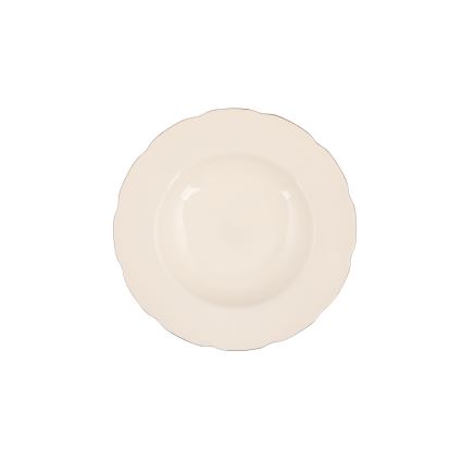 Juego de vajilla de 83 piezas, porcelana, blanco/cobre