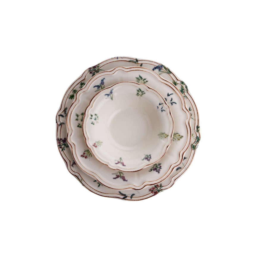 Juego de vajilla de porcelana, 24 piezas, multicolor