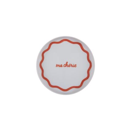 Juego de vajilla de porcelana de 12 piezas, rojo/azul/blanco