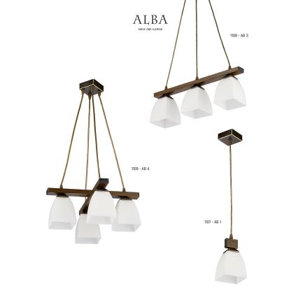 Jupiter 1107 - AB1 - Lámpara colgante ALBA 1xE27/60W/230V