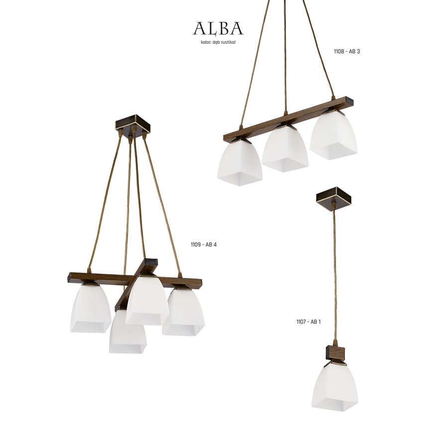 Jupiter 1107 - AB1 - Lámpara colgante ALBA 1xE27/60W/230V