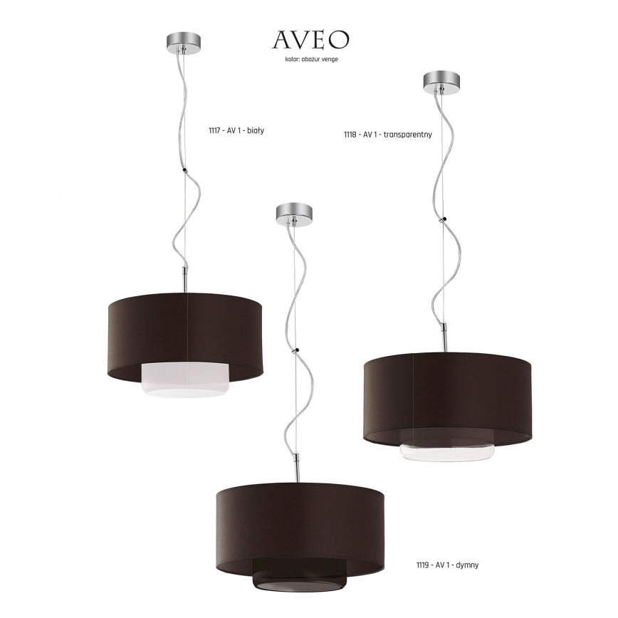 JUPITER 1118-AV1 - Lámpara colgante AVEO 1xE27/60W wenge vidrio