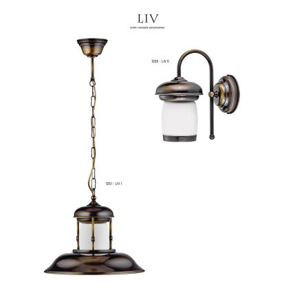JUPITER 1265-LIVK - Aplique LIV 1xE27/60W pátina